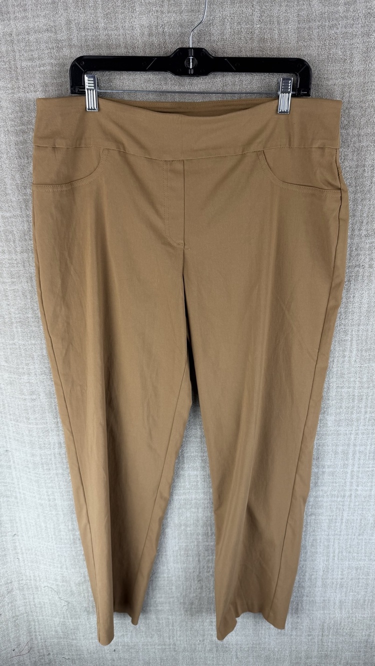 Ruby Rd. Pants Womens 16 Beige Tapered Jegging Pull-On Stretch Twill 31 Waist